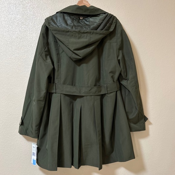 Draper James Size XXL Green Belted Trench Coat Detachable Hood DJRB24727-KO - Picture 2 of 13